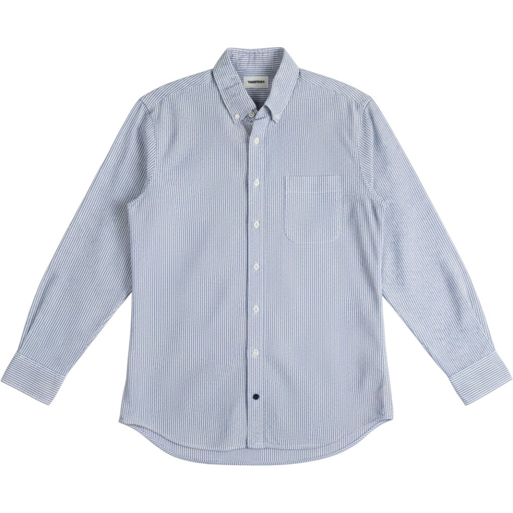 Taylor Stitch The Jack Button Down Shirt Size 38 Small Blue White Stripe Oxford